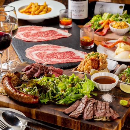 [Sunday - Thursday, food only] ◆ 12-course meal including our specialty "Black Wagyu Beef Tataki", meat sushi, and steak platter 4,000 yen