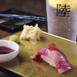 烤和牛肋排配鲑鱼籽（1块）
