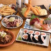 【宴会に◎】海鮮刺身盛り4種や肉豆腐とろタク巻きなど全10品90分飲み放題付き4500円(税込)！