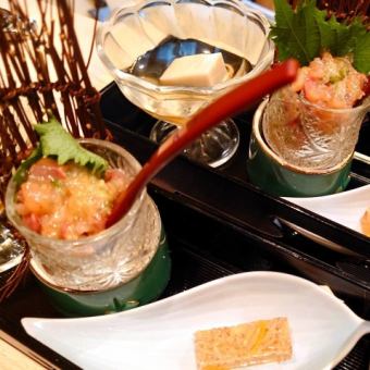 【カジュアル和食富梅コース】　歓送迎会　2時間飲み放題付き5500円（税込）料理6品