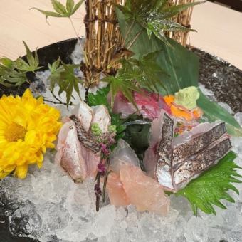 【旬魚と創作料理　富松コース 】　歓送迎会　2,5時間飲み放題付き7700円（税込）料理8品
