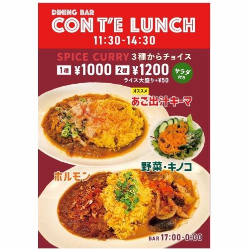 SPICE CURRY（あご出汁キーマ）＋サラダ付き【2種】