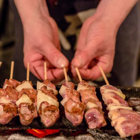 All-you-can-eat for 3 hours★22 items in total♪All-you-can-eat 16 types "Charcoal grilled yakitori & meat sushi double all-you-can-eat course" 3,880 yen