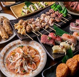 [2 hours of all-you-can-eat and drink★] Including the popular "meat sushi"!! All-you-can-eat and drink of 70 types of "full stomach course" 3,500 yen