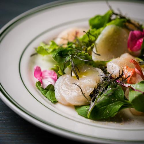 Today's fresh fish and scallop carpaccio