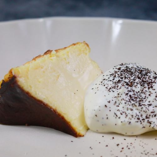 Basque cheesecake with Earl Grey crème chantilly