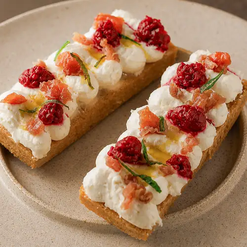 Raspberry & Ricotta Cheese Bruschetta
