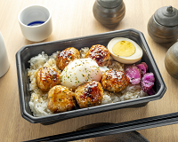 Tsukune bowl with hot balls