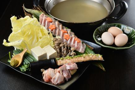 The ever-popular Mizutaki and seared white liver sashimi... luxurious!! [Mizutaki course] 7 dishes in total, 120 minutes all-you-can-drink included... 6,500 yen