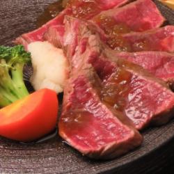 鉄板ハラミレアステーキ