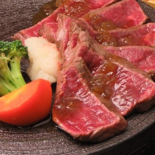 鉄板ハラミレアステーキ