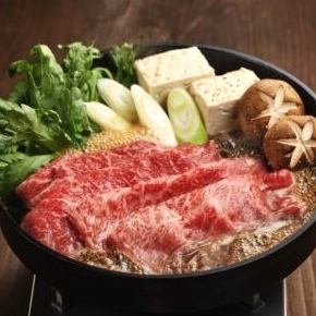 【厳選黒毛和牛すき焼き×ステーキ】こだわり素材を多数使用した贅沢コース【絢爛-kenran-】
