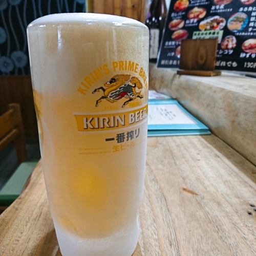 Draft beer (Kirin Ichiban Shibori) 550 yen