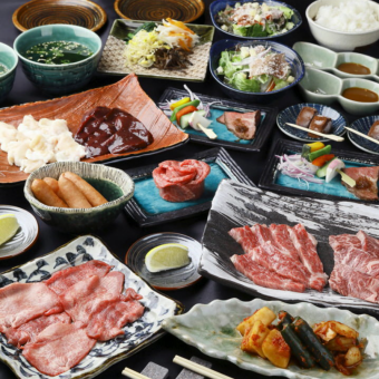 【연회 코스】맛있는 야키니쿠를 유익하게 즐길 수 있다★『야마가타규 오이시 코스』전 12품 3850엔(세금 포함)♪