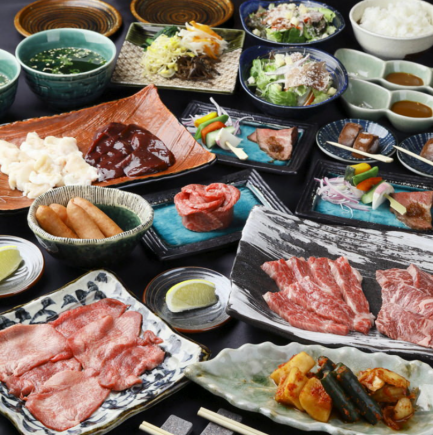 【연회 코스】맛있는 야키니쿠를 유익하게 즐길 수 있다★『야마가타규 오이시 코스』전 12품 3850엔(세금 포함)♪