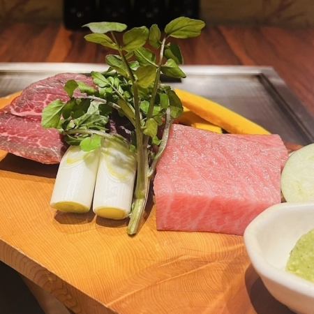 【GW明け限定】マグロとステーキコース(お肉約200g)［全5品＋飲放付］10000円が今だけ8000円