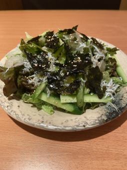 Choregi salad with whitebait