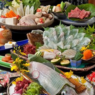 【5~6月】活イカ造り等「博多水炊き鍋 松」コース 飲み放題120分付き 10800円→9300円(税込)