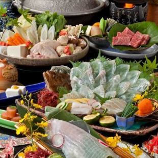 【9月～10月】鲜鱿鱼刺身、熊本马肉刺身等“泷锅松”套餐（120分钟无限畅饮）10,800日元→9,300日元