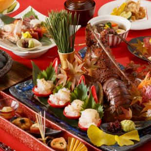7～8月限定☆伊勢海老活造り、刺し盛り4種、黒毛和牛、寿司等・結納・顔合わせ「寿」コース