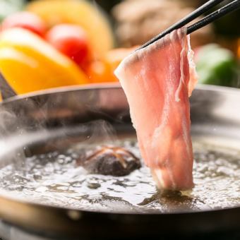 (b) [3 hours all-you-can-drink included] Soft Mochi Pork Shabu-Shabu All-You-Can-Eat Course [4980 yen → 3980 yen]