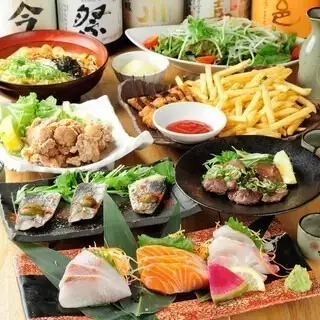 ☆忘年会☆2時間飲み放題付き『ゴールドコース』お刺身・牛ハラミ焼きなど