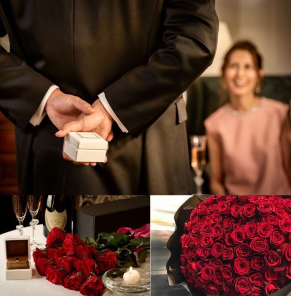 [Surprise proposal] ~ Ceremony exclusive salon, bouquet, costume, full course, production cake, certificate, etc. ~