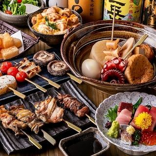 ■3H飲み放題付き【響コース】博多ぐるぐる鶏皮串タワーや博多おでんにお造りなど4800円⇒4000円