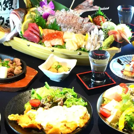 [Most Popular for Year-End and New Year Parties] The "Great Catch and Extravagant Course" featuring local chicken, fresh fish, and our famous Chicken Nanban, with 7 dishes and 3 hours of all-you-can-drink.
