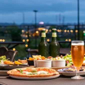 ビアガーデンプラン！ 食べ放題、飲み放題で！お1人様4,500円(税込)FREE DRINKS 90min付き！！