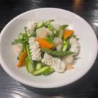 68 エビ、アスパラとイカ塩味炒め/73 エビと野菜炒め