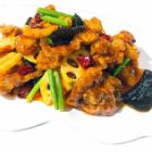 84 揚げ牛肉と野菜甘酢炒め