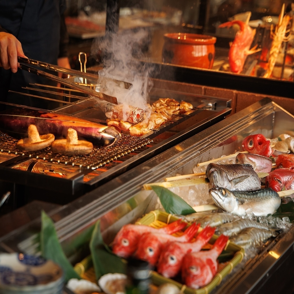 【神田駅1分】完全個室有り◎海鮮炉端焼き×本鮪など直送鮮魚をご堪能■全コース3時間