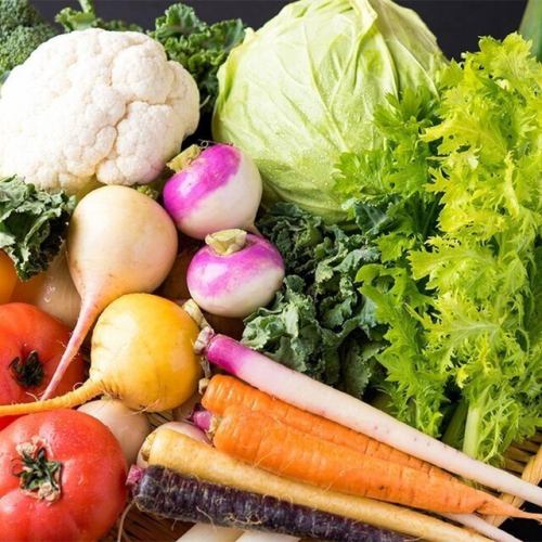 農家直送のこだわり野菜を使ってます。