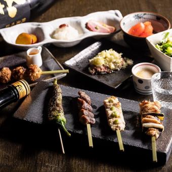 Master's carefully selected 6 types of skewers course 5,500 yen with 2 hours of all-you-can-drink Reservation required at least 2 days in advance