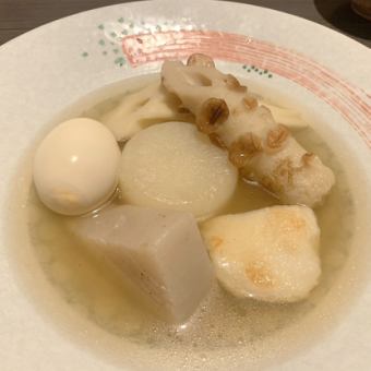 Assortment of 6 types of homemade oden