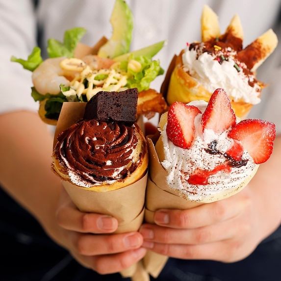 [Full takeout !!] Popular crepes and soft serve ice cream are popular !!