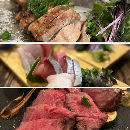 鶏料理・魚料理・牛肉料理等、多彩な絶品料理が楽しめる