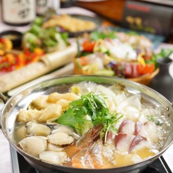 《Nabe》Seafood miso hotpot [Homura course] 3 hours Monday to Thursday, 2 hours all-you-can-drink on weekends [9 dishes in total] 5,500 yen ⇒ 5,000 yen