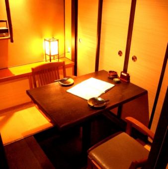 完全個室。デートは勿論、記念日にも是非ご利用下さい。