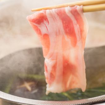 2時間飲み放題付き六白黒豚しゃぶしゃぶ定番コース7品6,000円→5,000円　