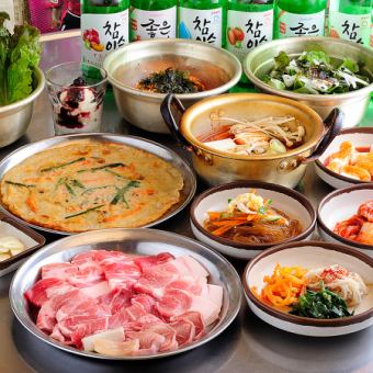 [Light all-you-can-drink] OK for 4 people or more! Samgyeopsal & Korean cuisine 100 minutes → 120 minutes "All-you-can-eat and drink" 3,058 yen (tax included)