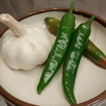 마늘 슬라이스 / 한국 풋고추 슬라이스