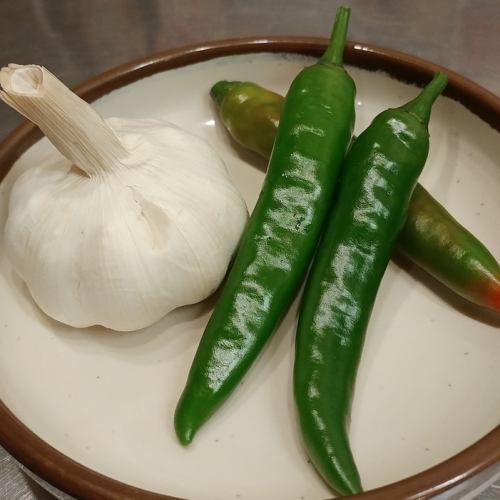 Garlic slice / Korean green pepper slice