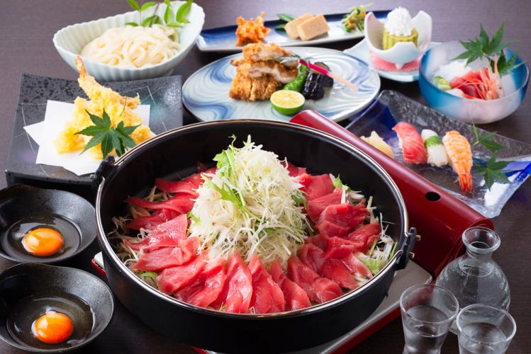 Tuna Tuna Sukiyaki Including Pot 2H Drinking course course 6500 yen ⇒ 5000 yen