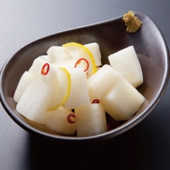 Handmade yuzu radish