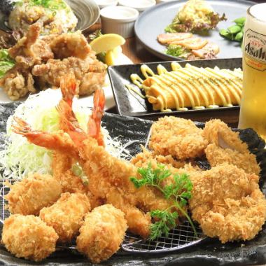 ≪All-you-can-drink for 3 hours≫ ``Habit course'' with 7 dishes including pork cutlet, fried chicken, etc. / 4,500 yen (tax included)