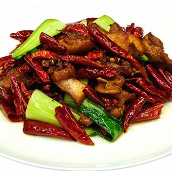 四川昔ながら唐辛子鶏肉香味炒め