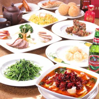 ◇120分飲み放題付き◇フカヒレや鮑、北京ダックなど全10品◎ 三国志豪華コース9,000円(税込)！