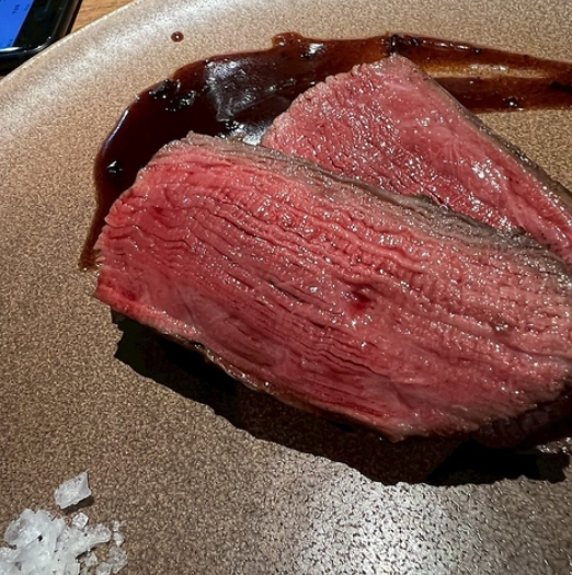 Slowly grilled over a fire! Domestic beef fillet grilled over an ember!